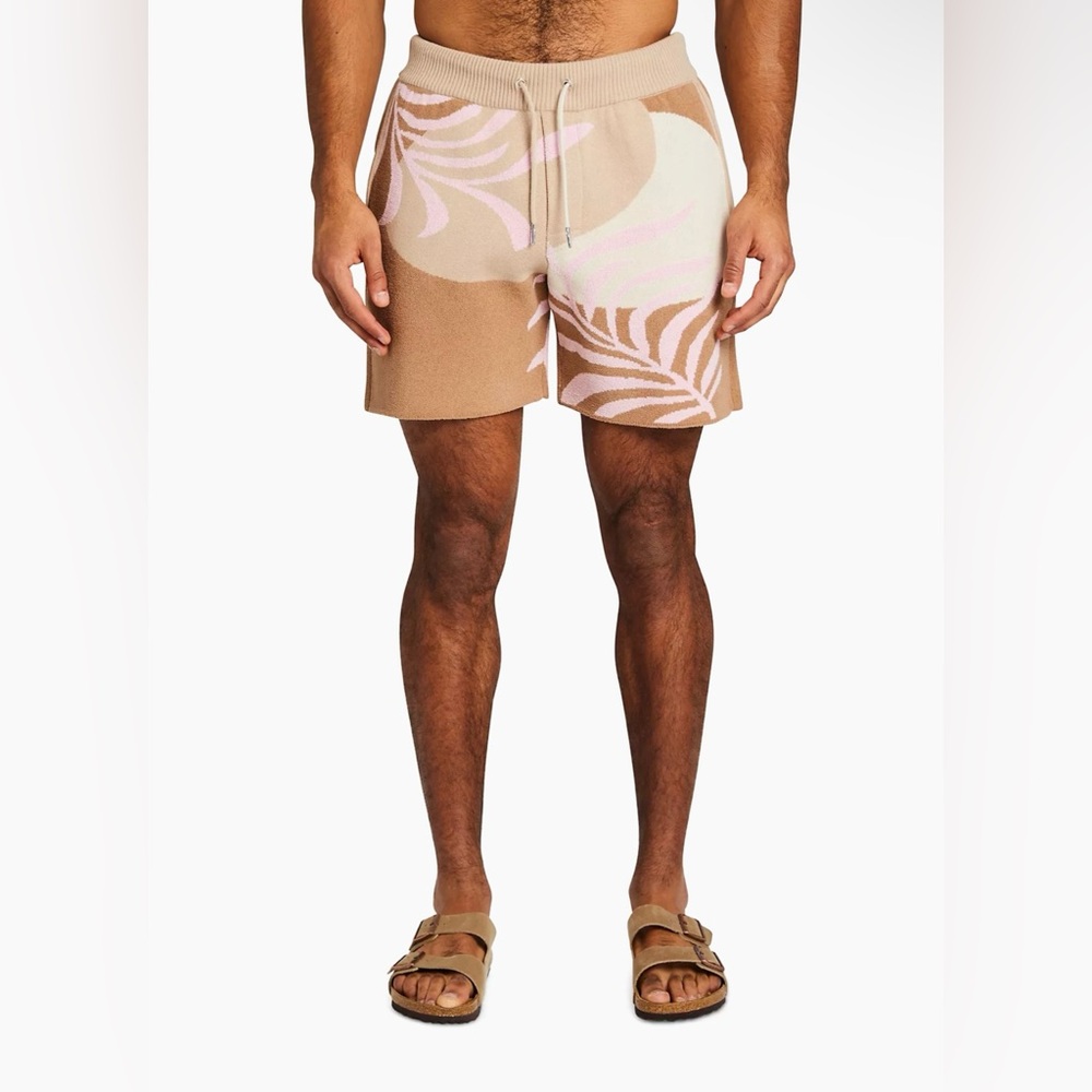 SER.O.YA Seroya Zeppelin Jacquard Brown Pink Shorts Pockets Drawstring